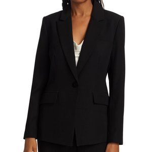 Elie Tahari NWT Notch Collar One-Button Blazer Black, Size 12